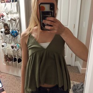 KNIT ARMY GREEN TANK